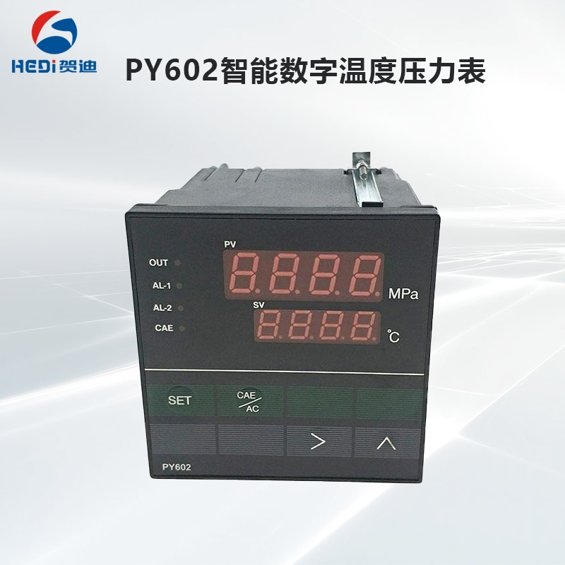 塑胶机械数显压力表0001~9999Mpa贺迪PY602智能数字温度压力表